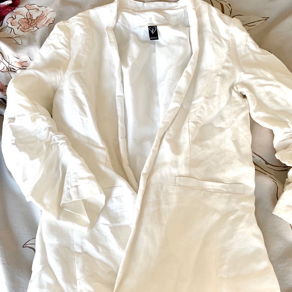 Windsor White Linen Blazer